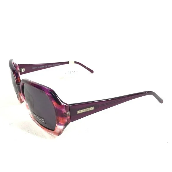 Ellen Tracy Sunglasses KENYA PLUM FADE Clear Purple Orange Frames w Gray Lenses
